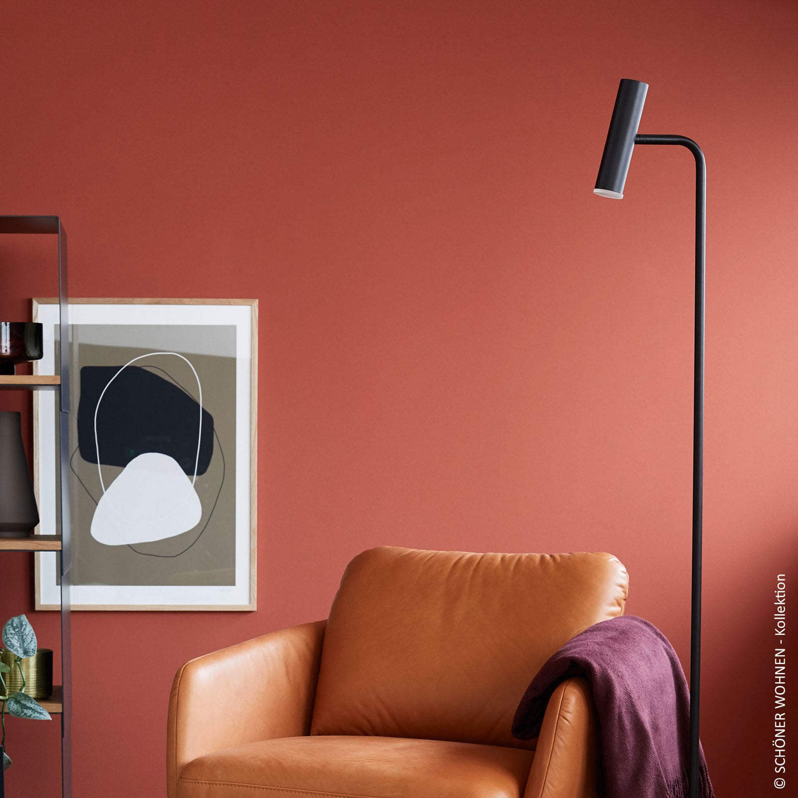 LED gulvlampe Stina dimbar svart 154 cm detalj av lampehode