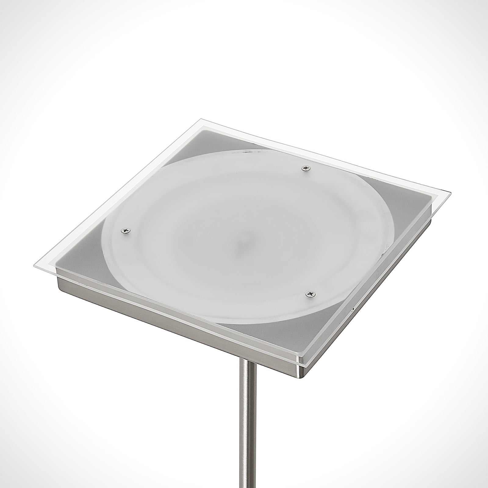 Montert LED gulvlampe Sumani kantet dimbar nikkel i rom