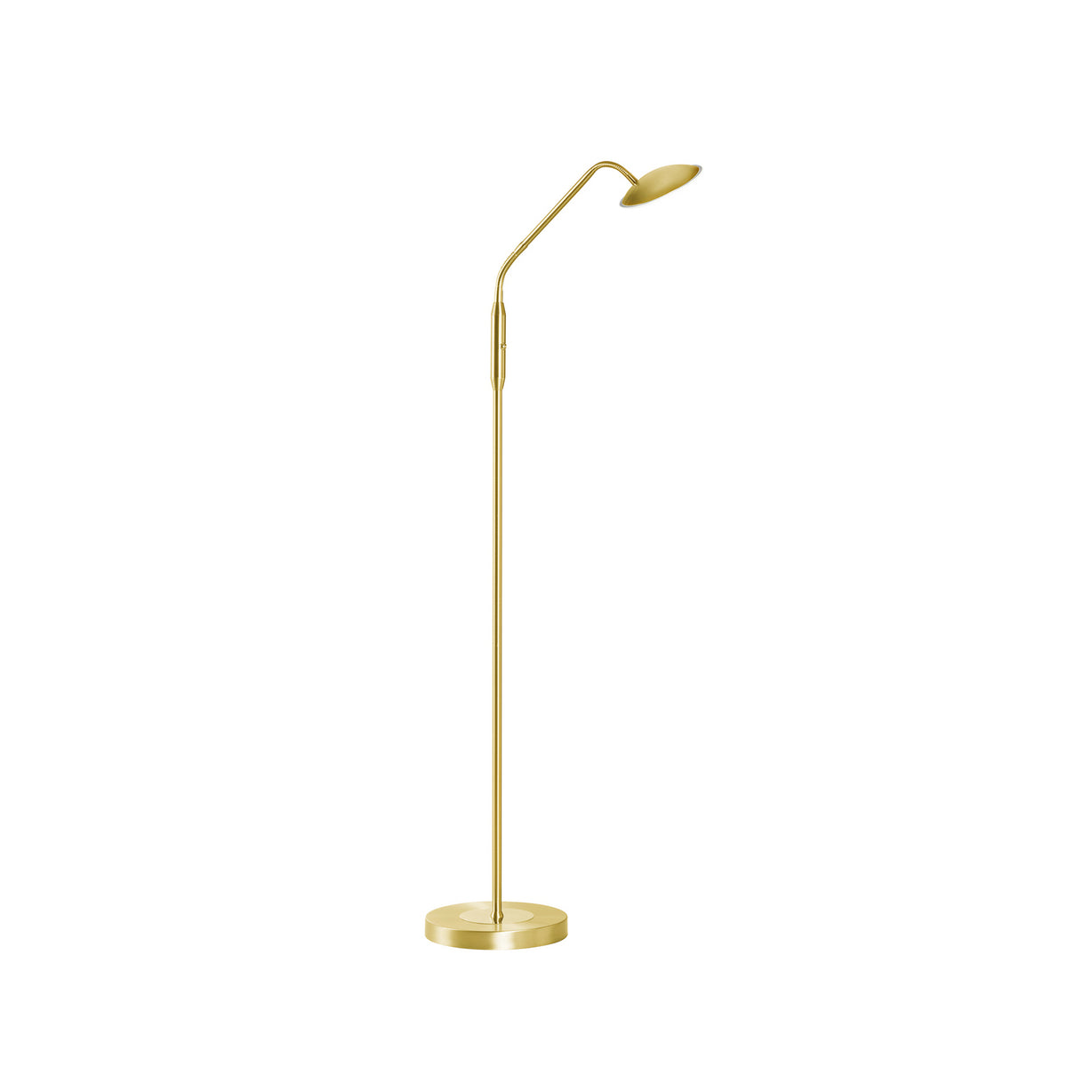 LED-gulvlampe Tallri messing glass CCT dimbar 135 cm forfra