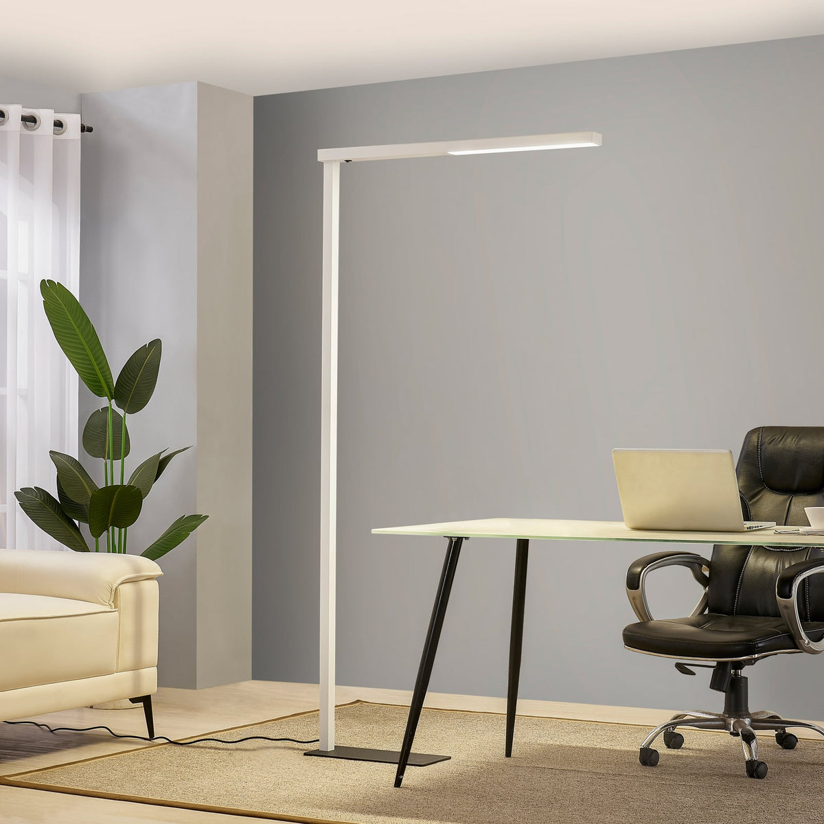 LED gulvlampe Tamilo hvit/svart opp-og-ned-lys bakside