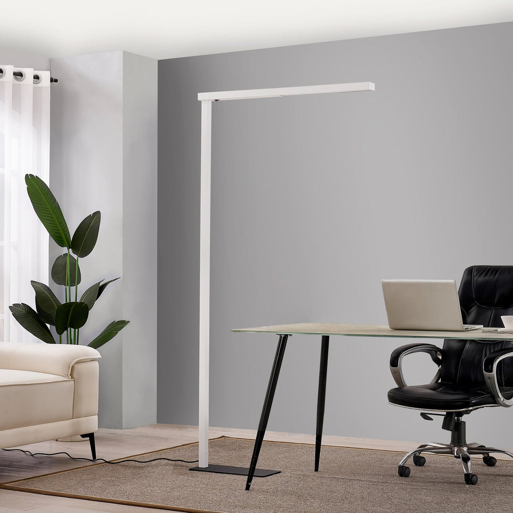 LED gulvlampe Tamilo hvit/svart opp-og-ned-lys detalj av lampehode