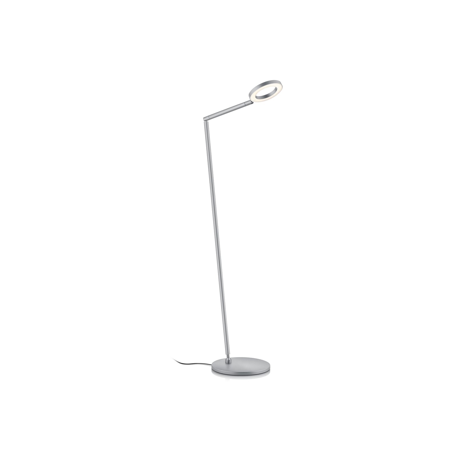 LED gulvlampe Tessa-S dimbar CCT gestestyring matt nikkel forfra