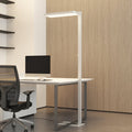 LED gulvlampe Timon dimbar hvit aluminium forfra