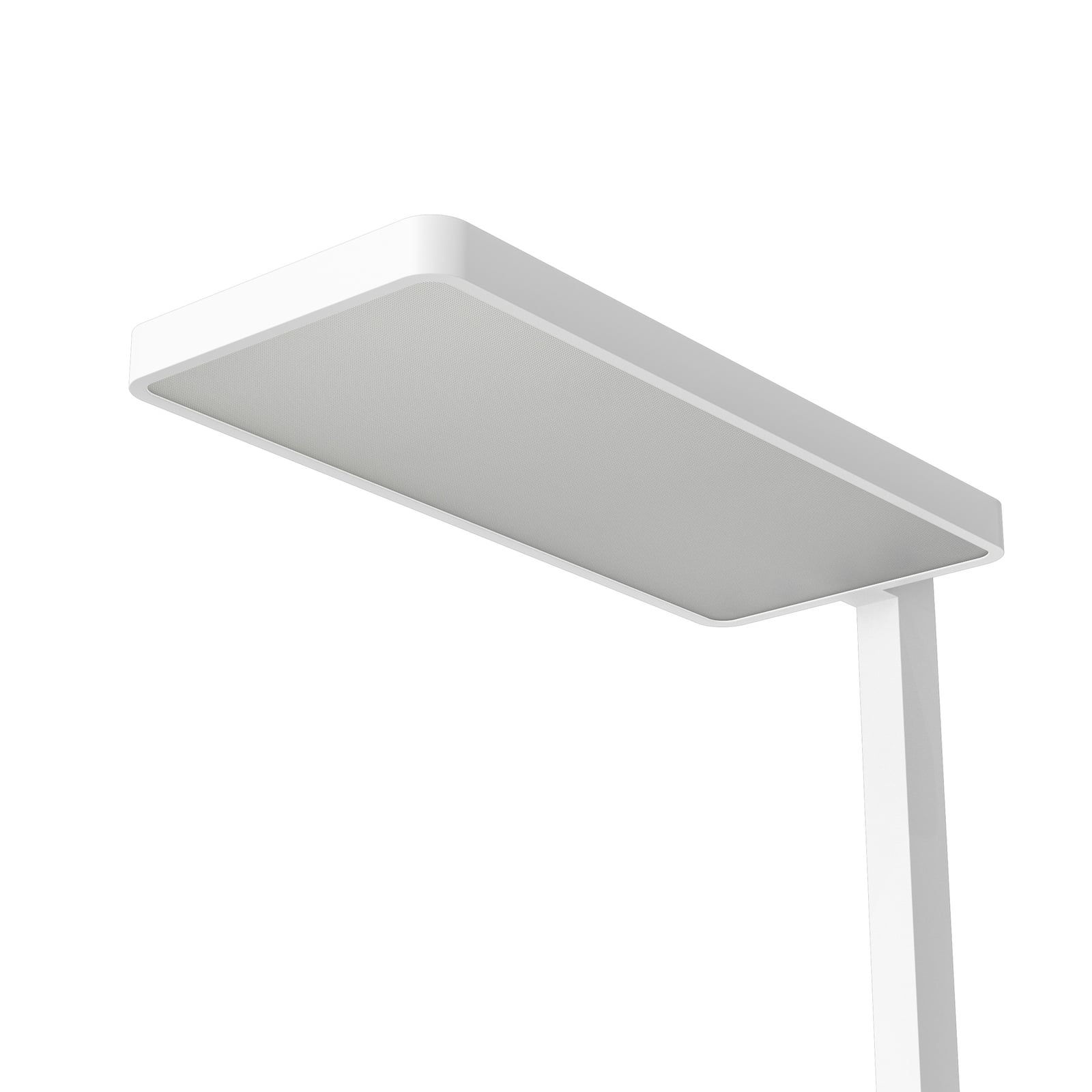 LED gulvlampe Timon dimbar hvit aluminium med slått på lys