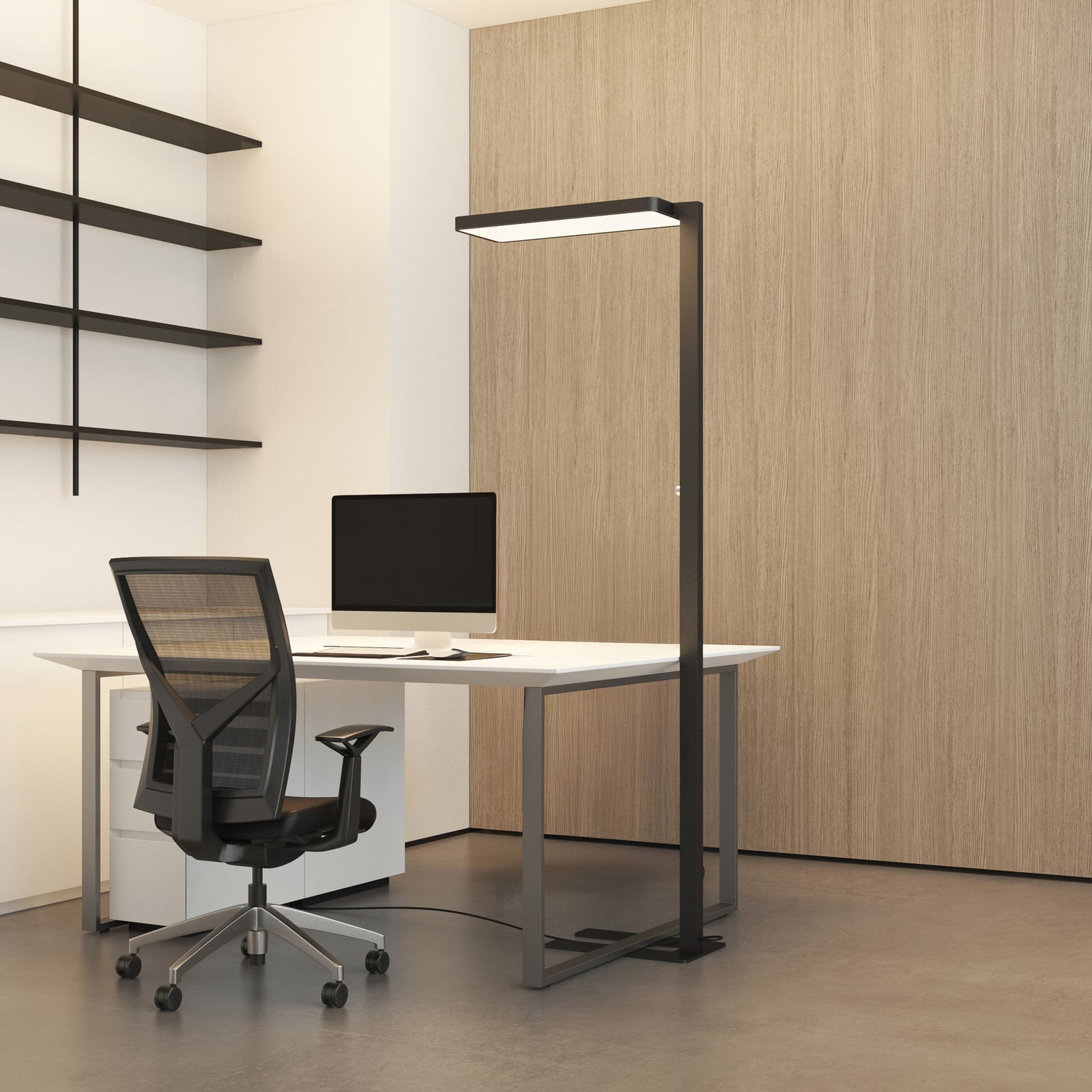 LED gulvlampe Timon dimbar svart bakside