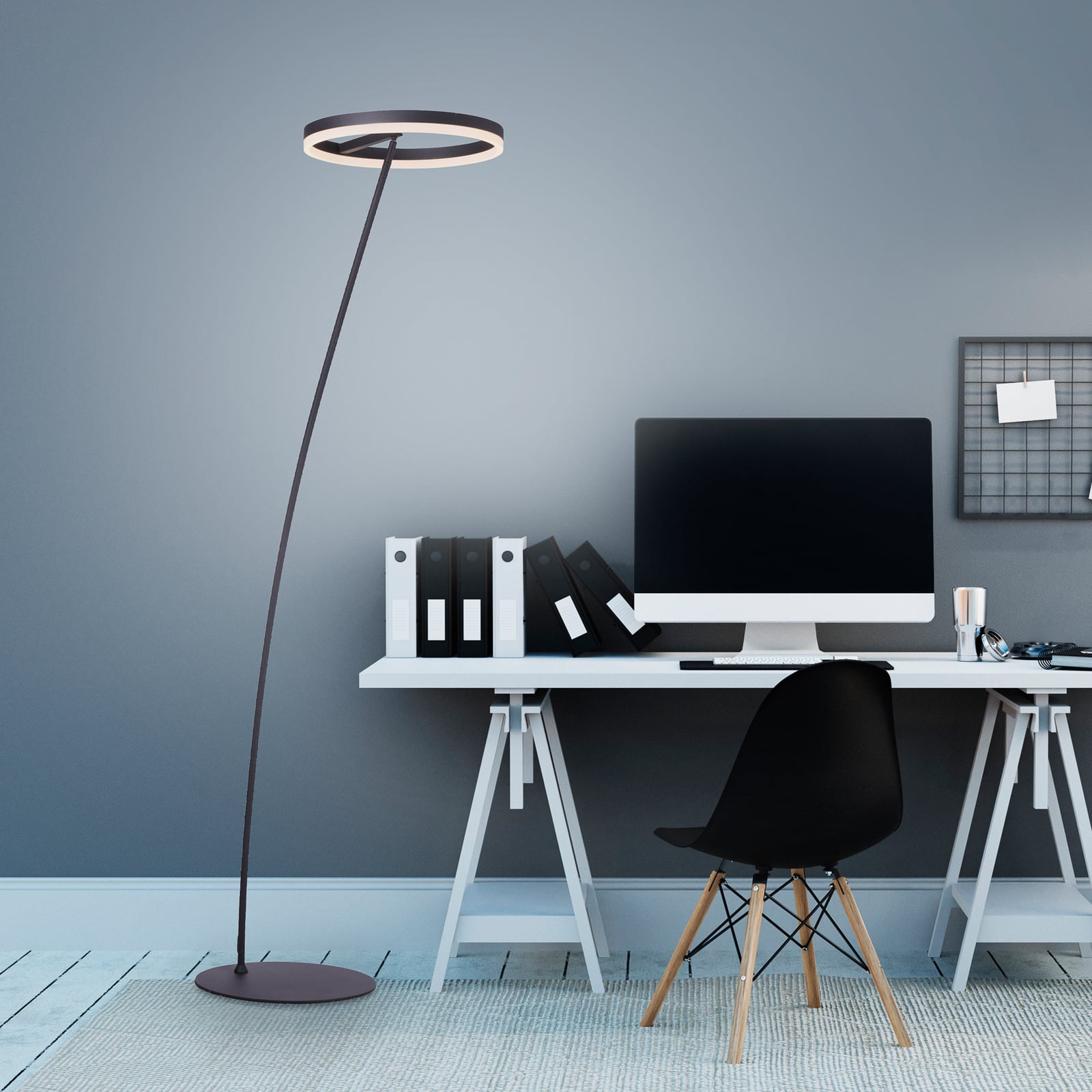 LED gulvlampe Titus dimbar antrasitt 215 cm bakside