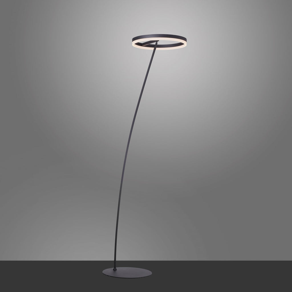 LED gulvlampe Titus dimbar antrasitt 215 cm montert i rom