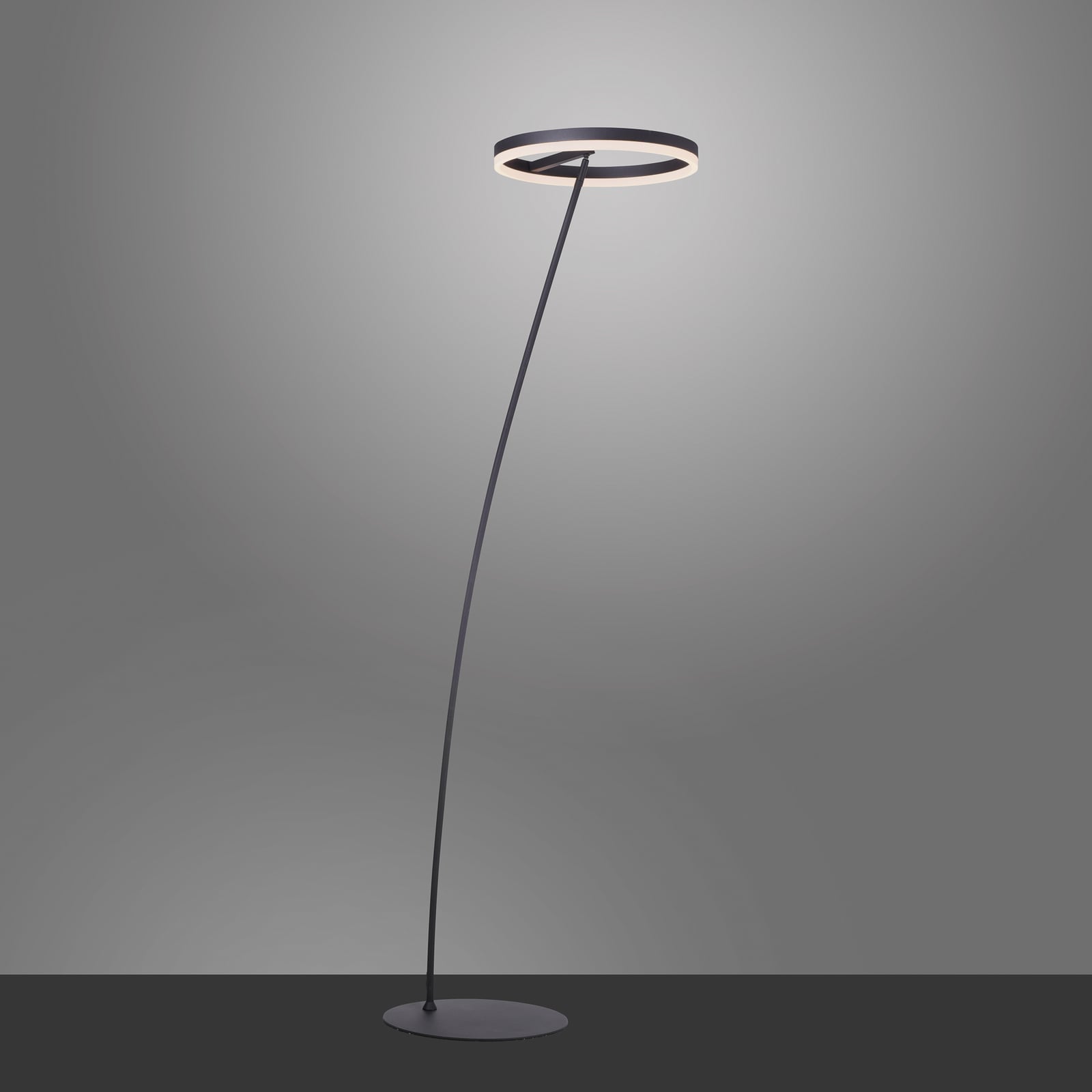 LED gulvlampe Titus dimbar antrasitt 215 cm montert i rom