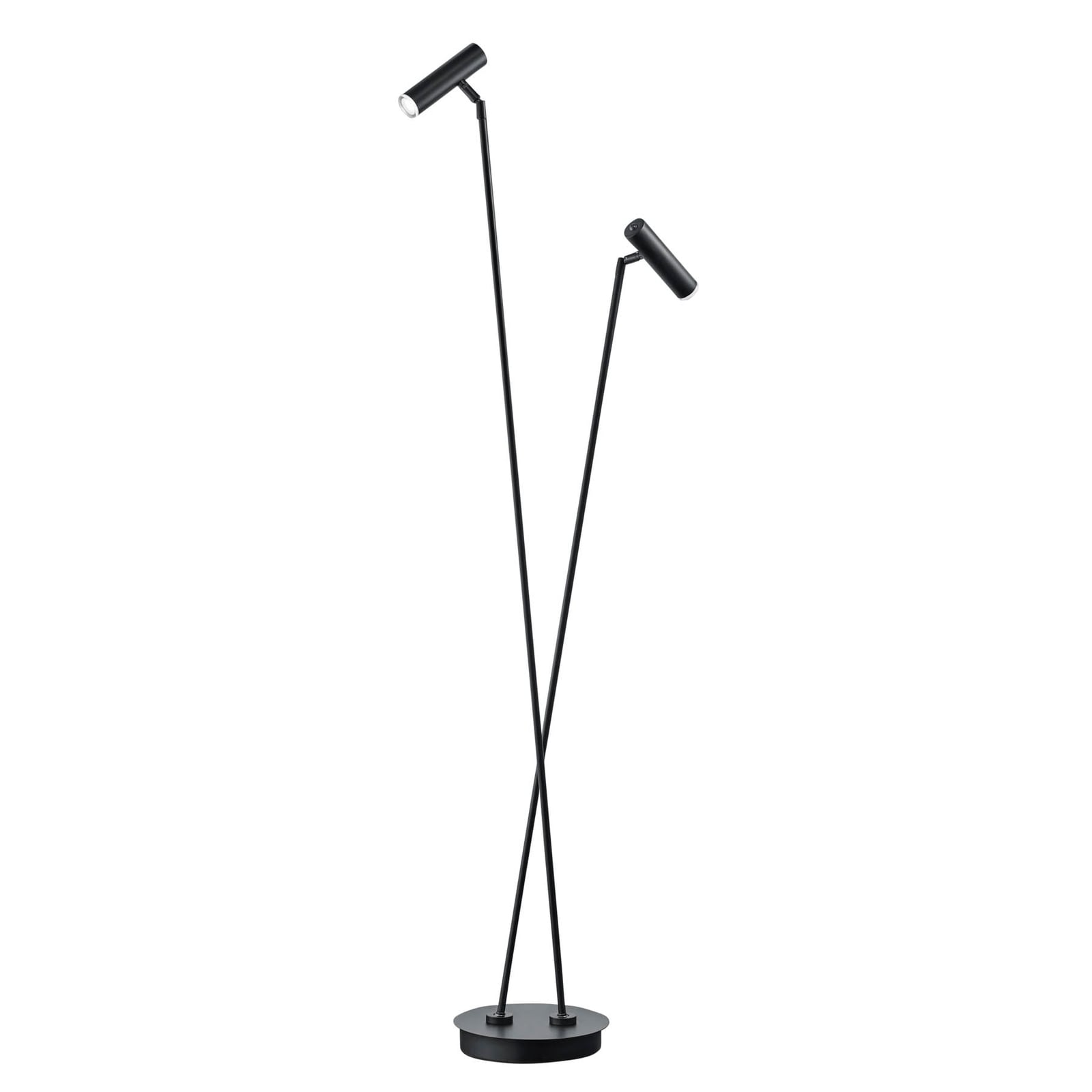 LED gulvlampe Tom 2-lys dimbar svart rustfritt stål bakside