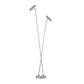 LED gulvlampe Tom Pro 2-lys dimbar CCT matt nikkel sett forfra