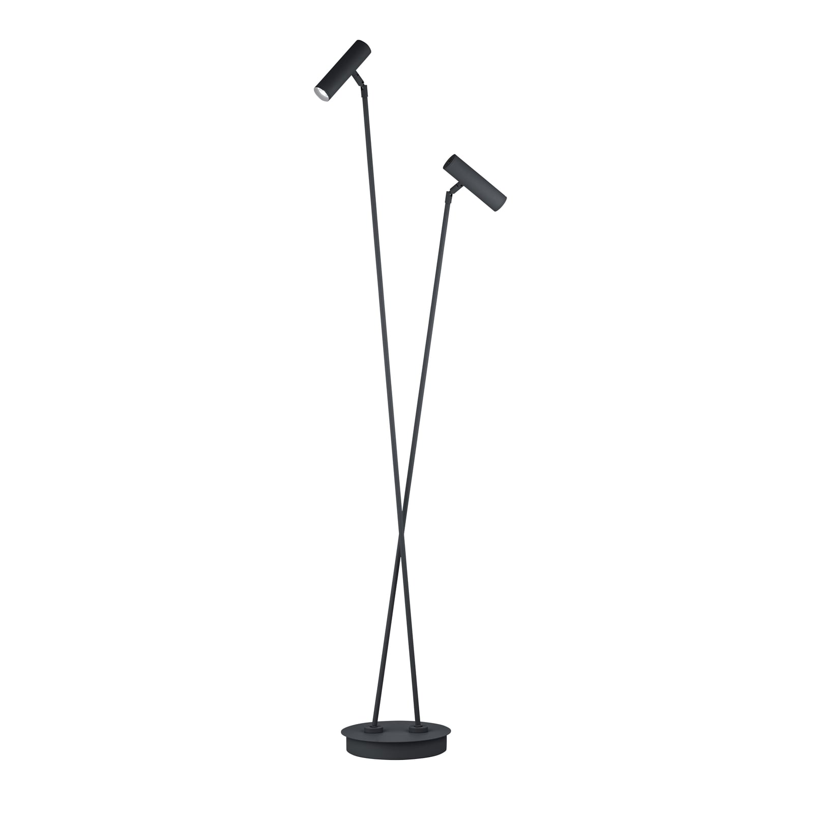 LED gulvlampe Tom Pro 2-lys dimbar CCT svart forfra