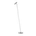 LED-gulvlampe Tom Pro matt nikkel forfra med lys på
