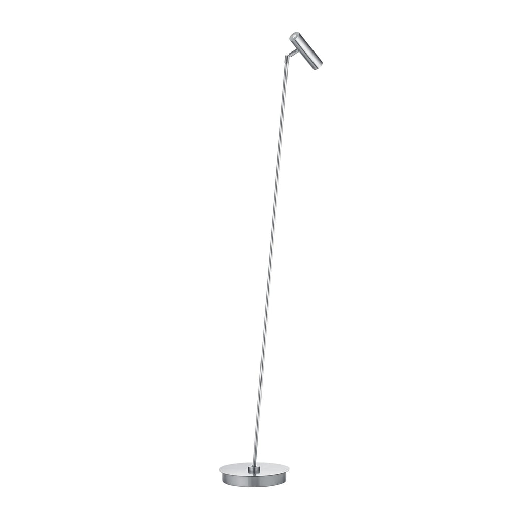LED-gulvlampe Tom Pro matt nikkel detalj av bryter og metall