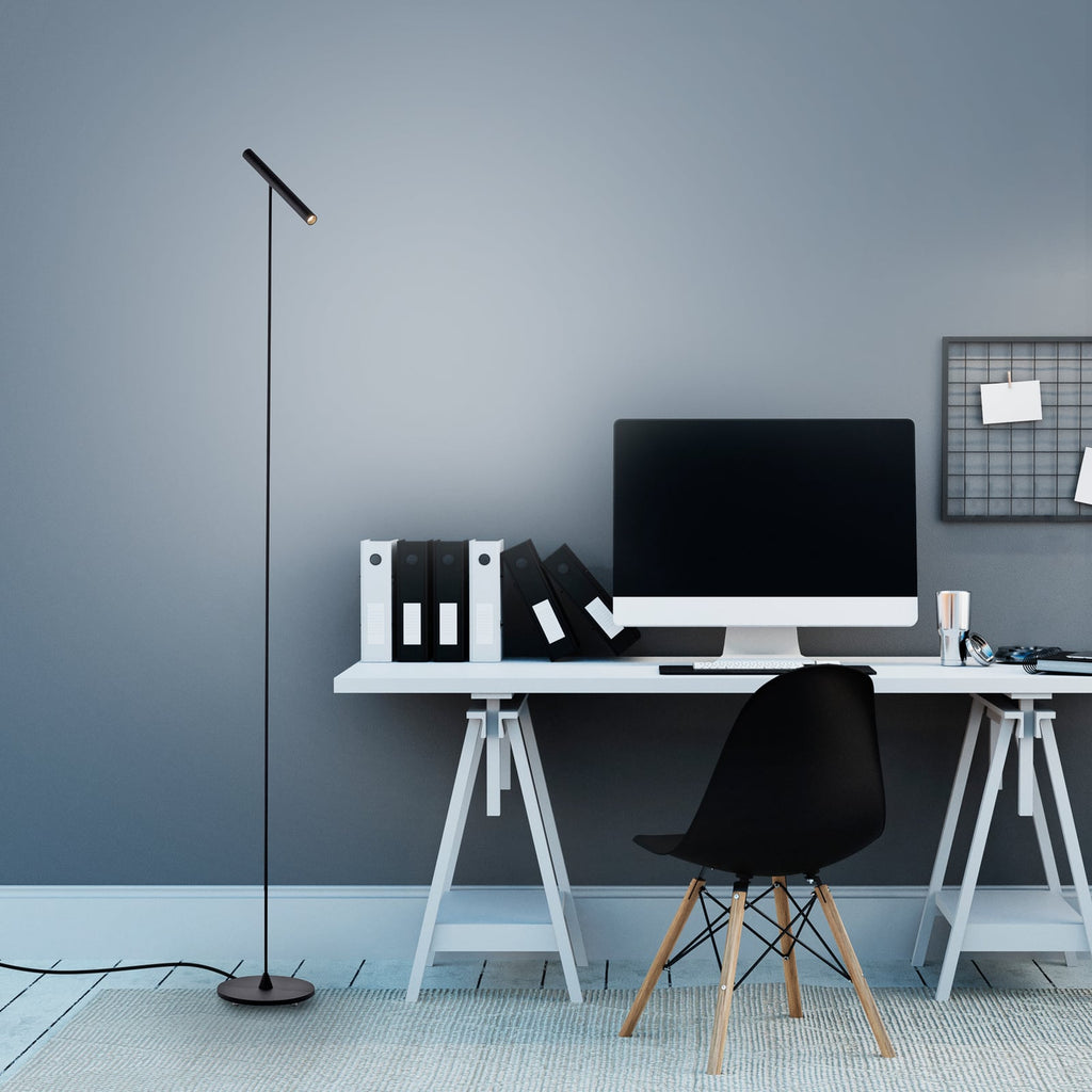 LED gulvlampe Tutua dimbar med berøringsdimmer svart bakside