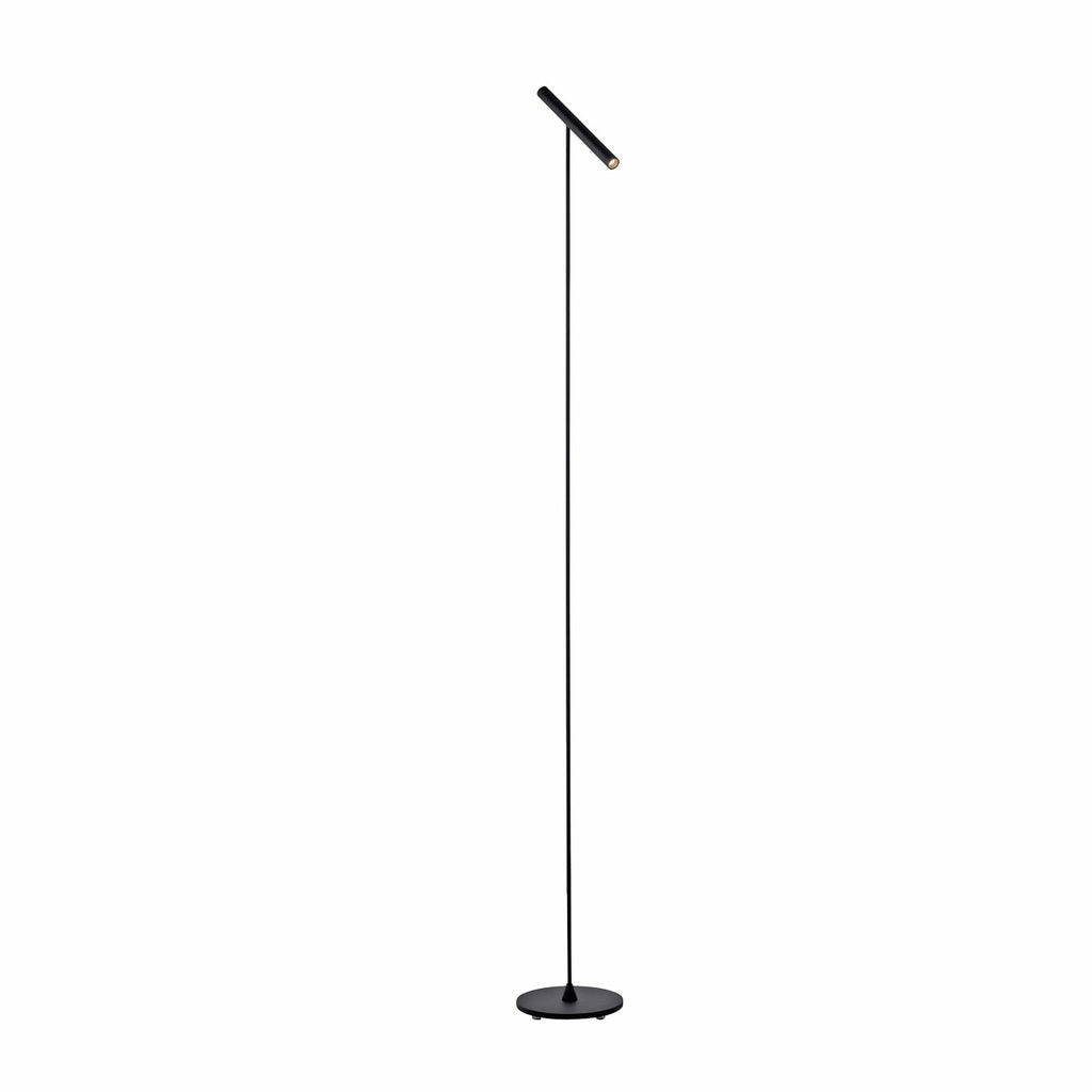 LED gulvlampe Tutua dimbar med berøringsdimmer svart forfra