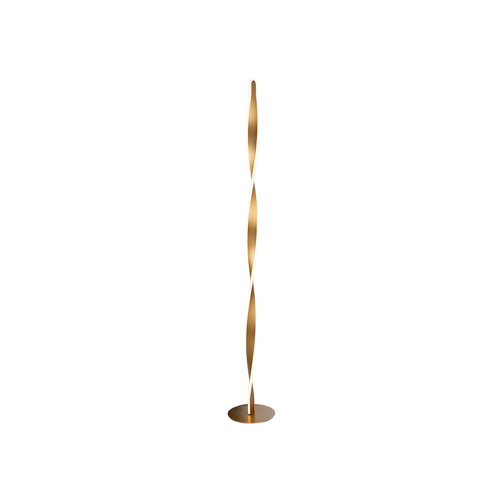 Detalj av LED gulvlampe Twist aluminium akryl gullfarget