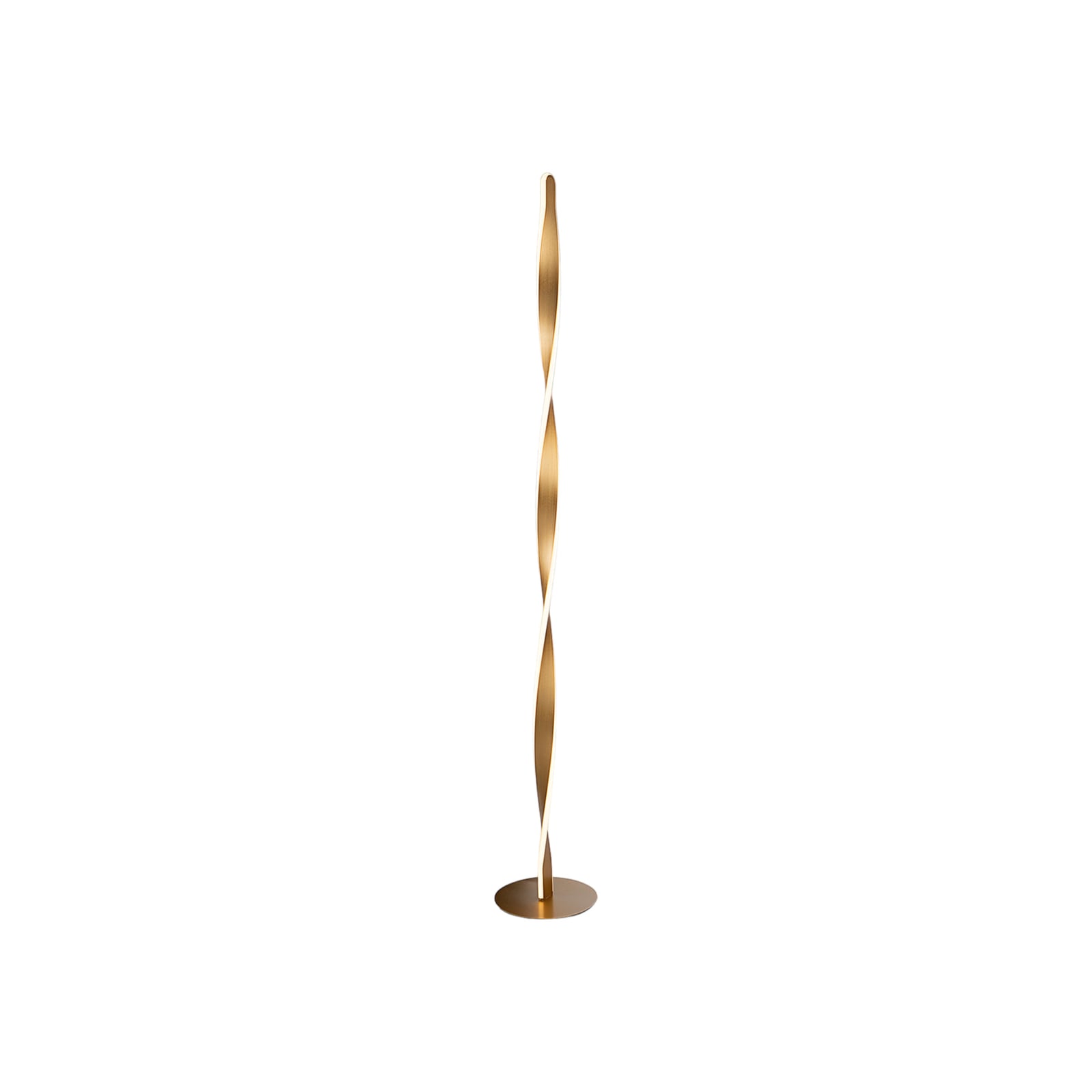 Detalj av LED gulvlampe Twist aluminium akryl gullfarget