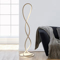LED gulvlampe Twist dimbar sandfarget 143 cm forfra
