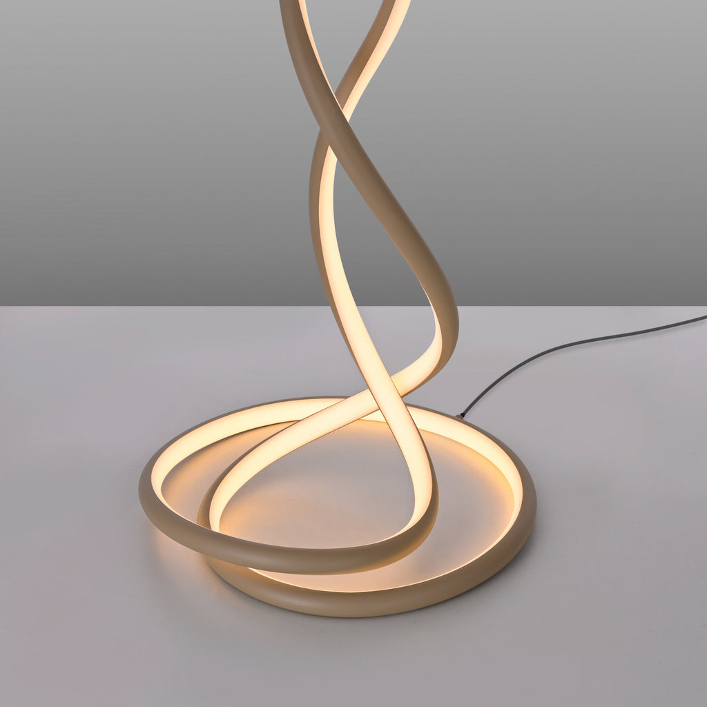 LED gulvlampe Twist dimbar sandfarget 143 cm nærbilde av dimmer