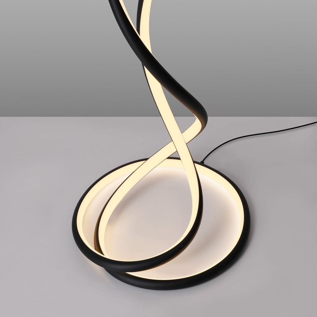 LED gulvlampe Twist svart dimbar H143 cm 63W Paul Neuhaus nærbilde av lampefot