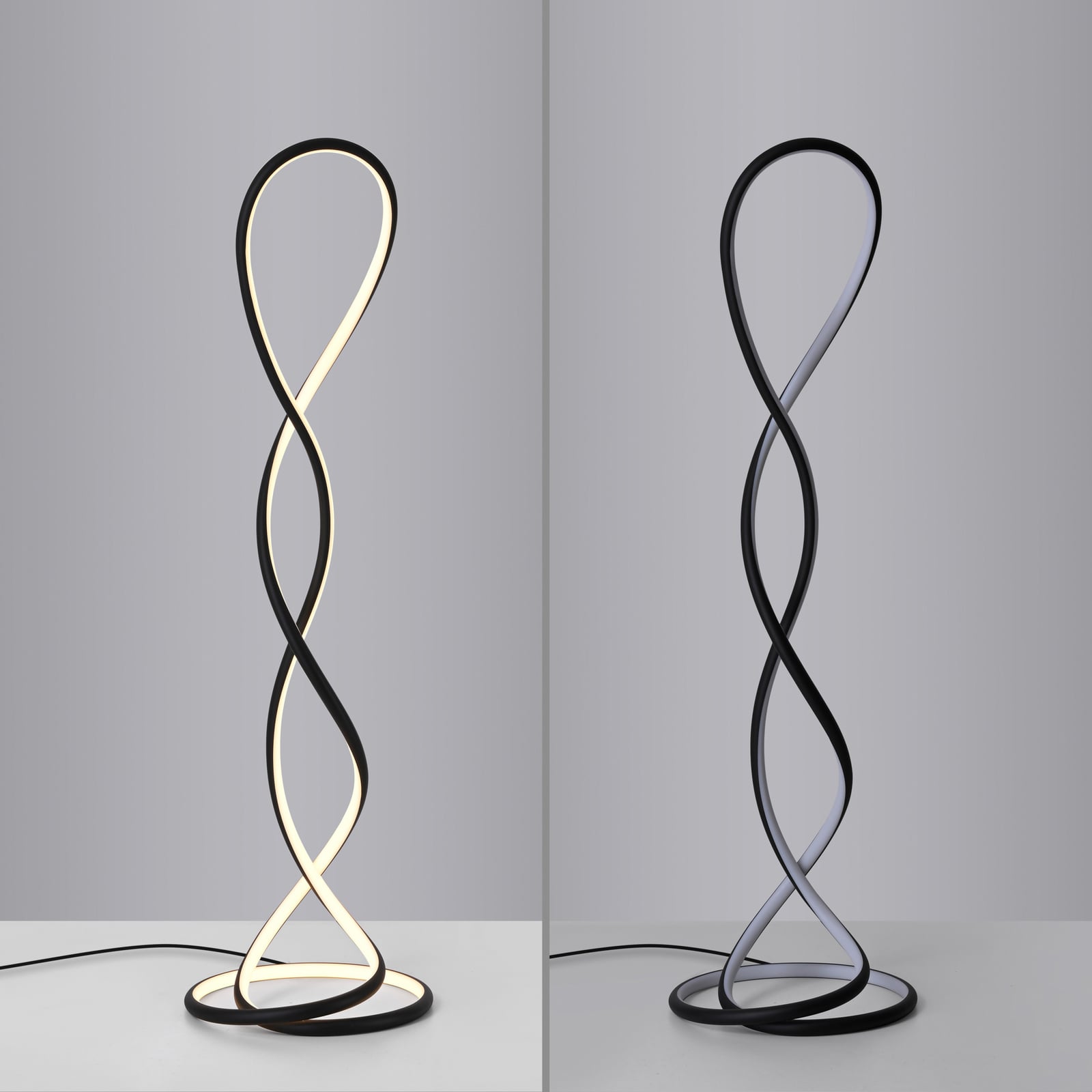 LED gulvlampe Twist svart dimbar H143 cm 63W Paul Neuhaus bueform