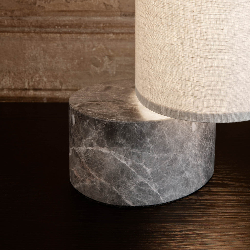 LED gulvlampe Unbound lin dimbar 80 cm 13W varmhvit oversikt fra siden