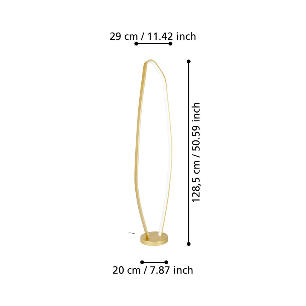 LED gulvlampe Vallerosa messing detalj av lampehode