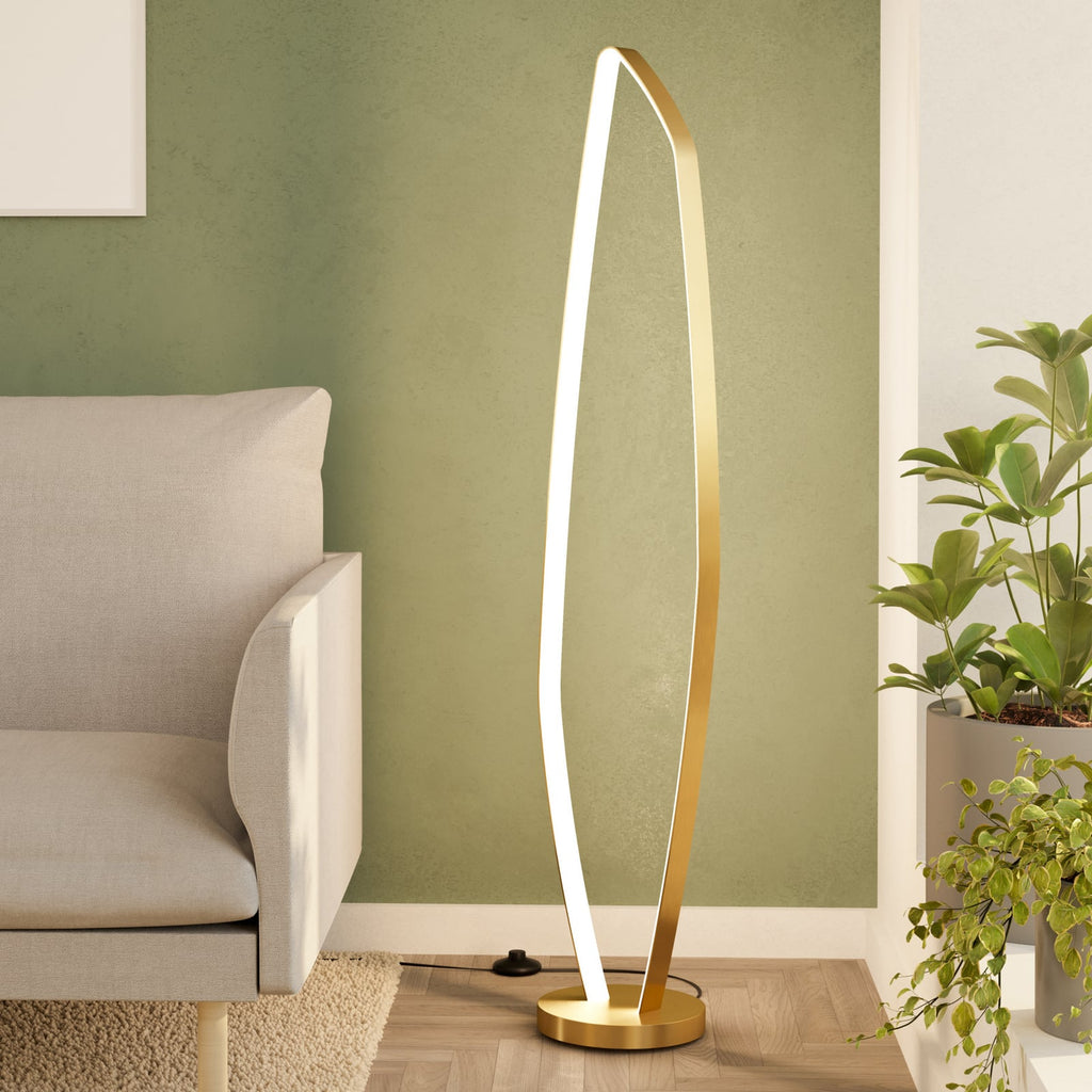 LED gulvlampe Vallerosa messing forfra