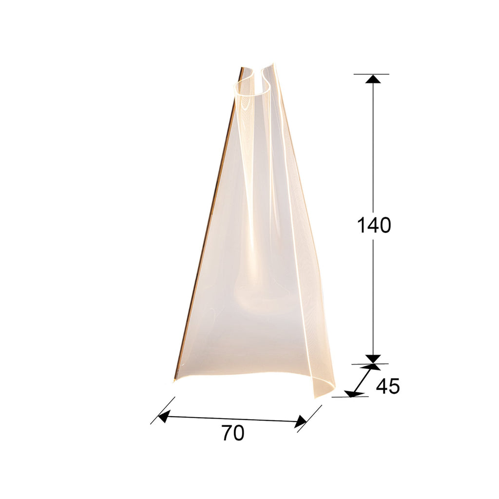 Detalj av LED gulvlampe Velos roségull organisk form 17W Schuller Valencia