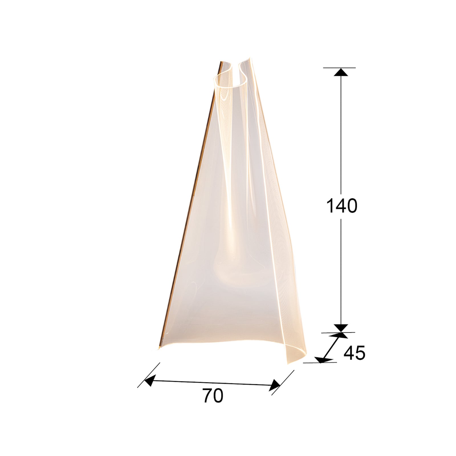 Detalj av LED gulvlampe Velos roségull organisk form 17W Schuller Valencia