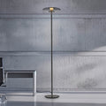 LED gulvlampe Vitrum glass røykfarget berøringsdimmer forfra