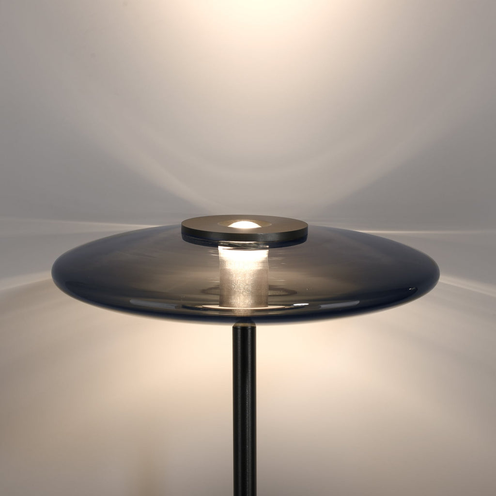 LED gulvlampe Vitrum glass røykfarget lampehode