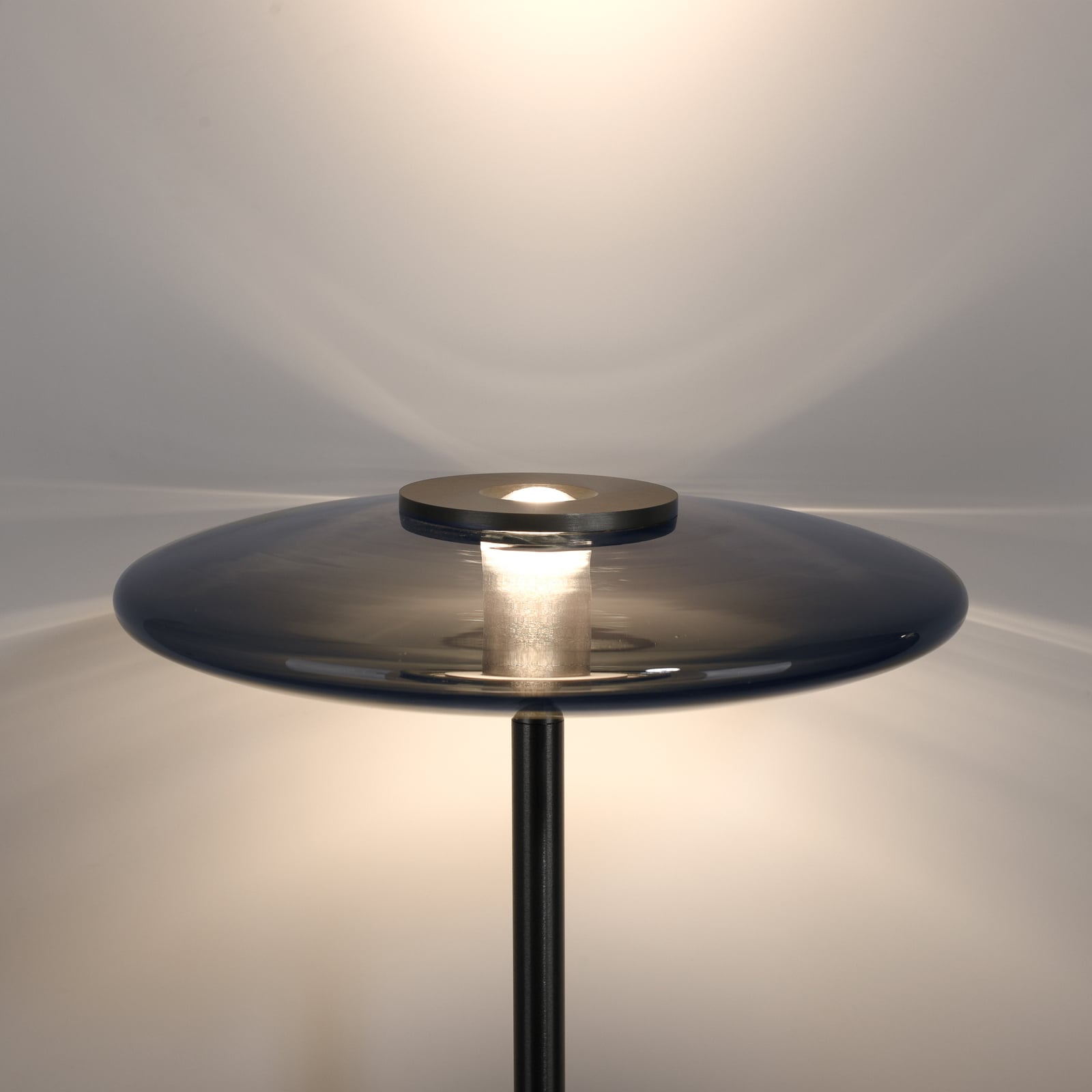 LED gulvlampe Vitrum glass røykfarget lampehode