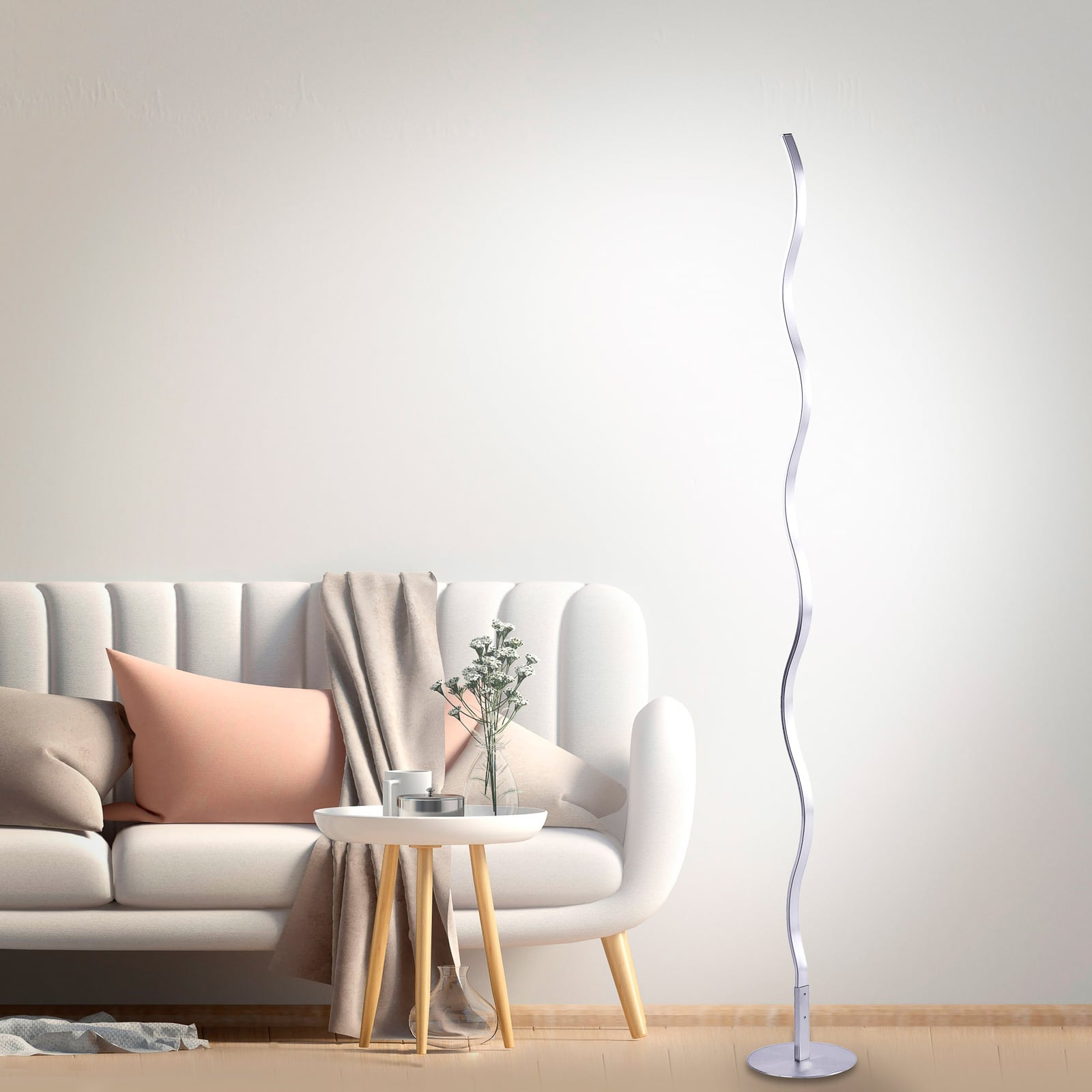 LED gulvlampe Wave stål 120 cm 10W varmhvit bakside