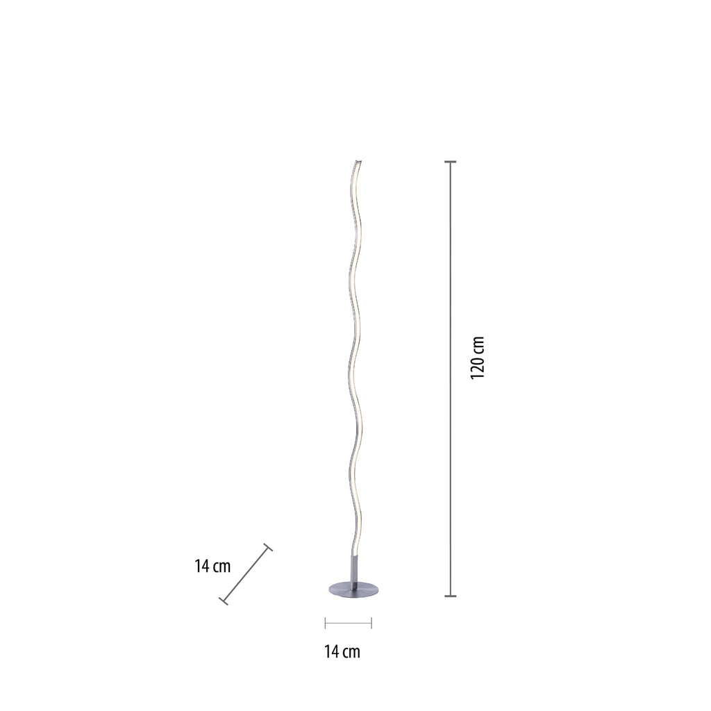 LED gulvlampe Wave stål 120 cm 10W varmhvit kabeldetalj