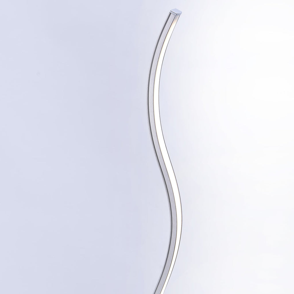 LED gulvlampe Wave stål 120 cm 10W varmhvit sideprofil