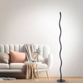 LED gulvlampe Wave svart 120 cm 3000K varmhvit forfra