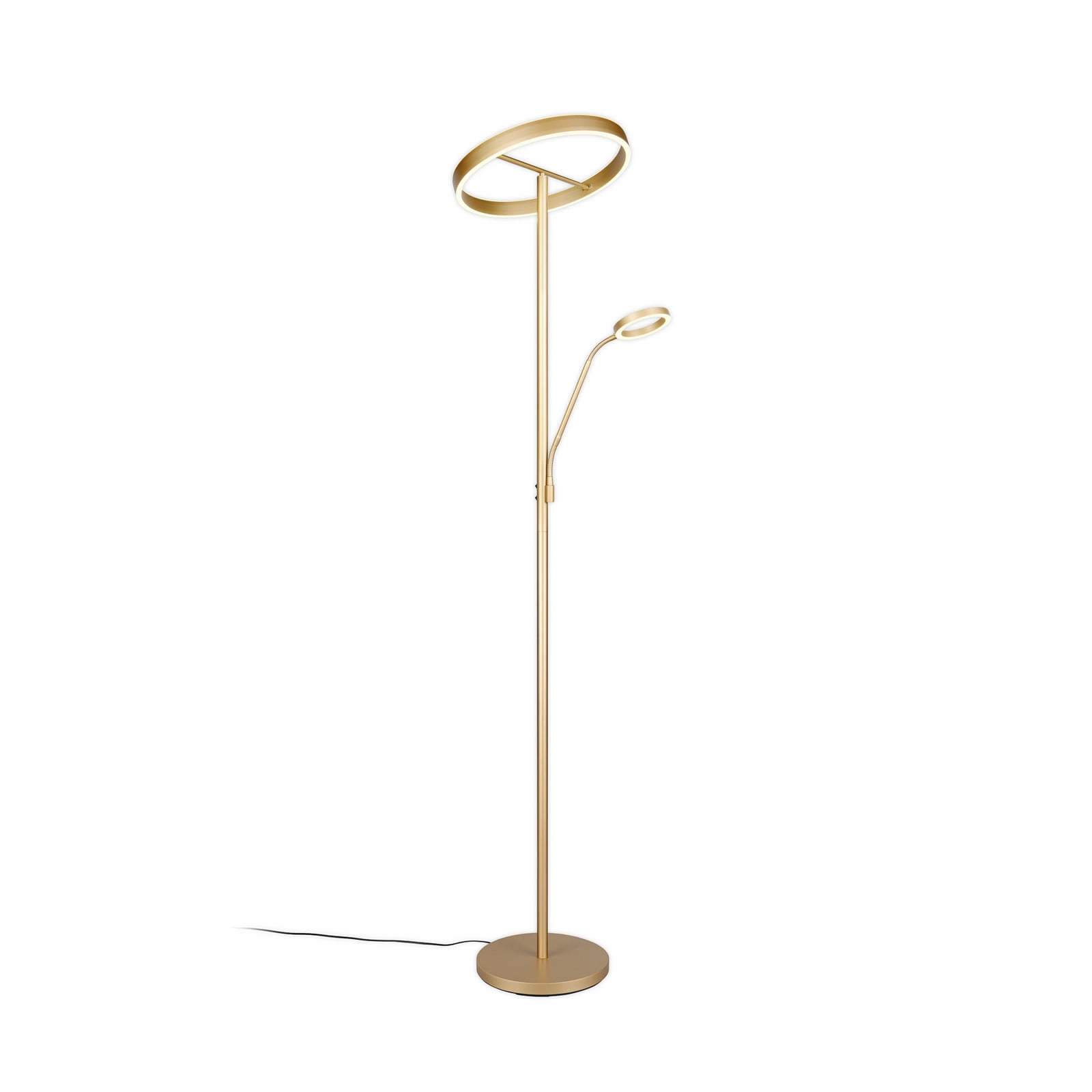 LED gulvlampe Willis med leselys dimbar gull CCT forfra