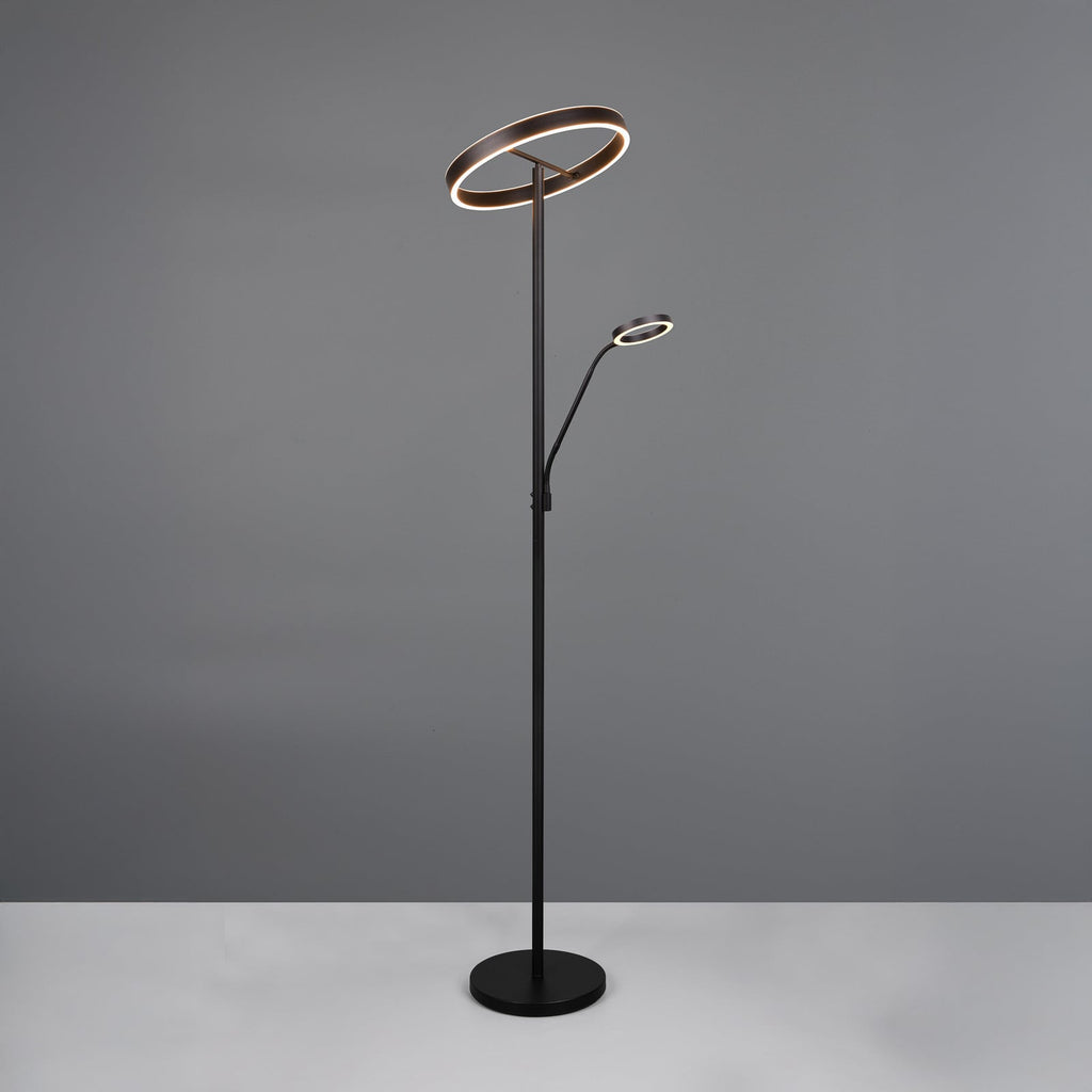 LED gulvlampe Willis med leselys CCT dimbar svart 180 cm detalj på leselys