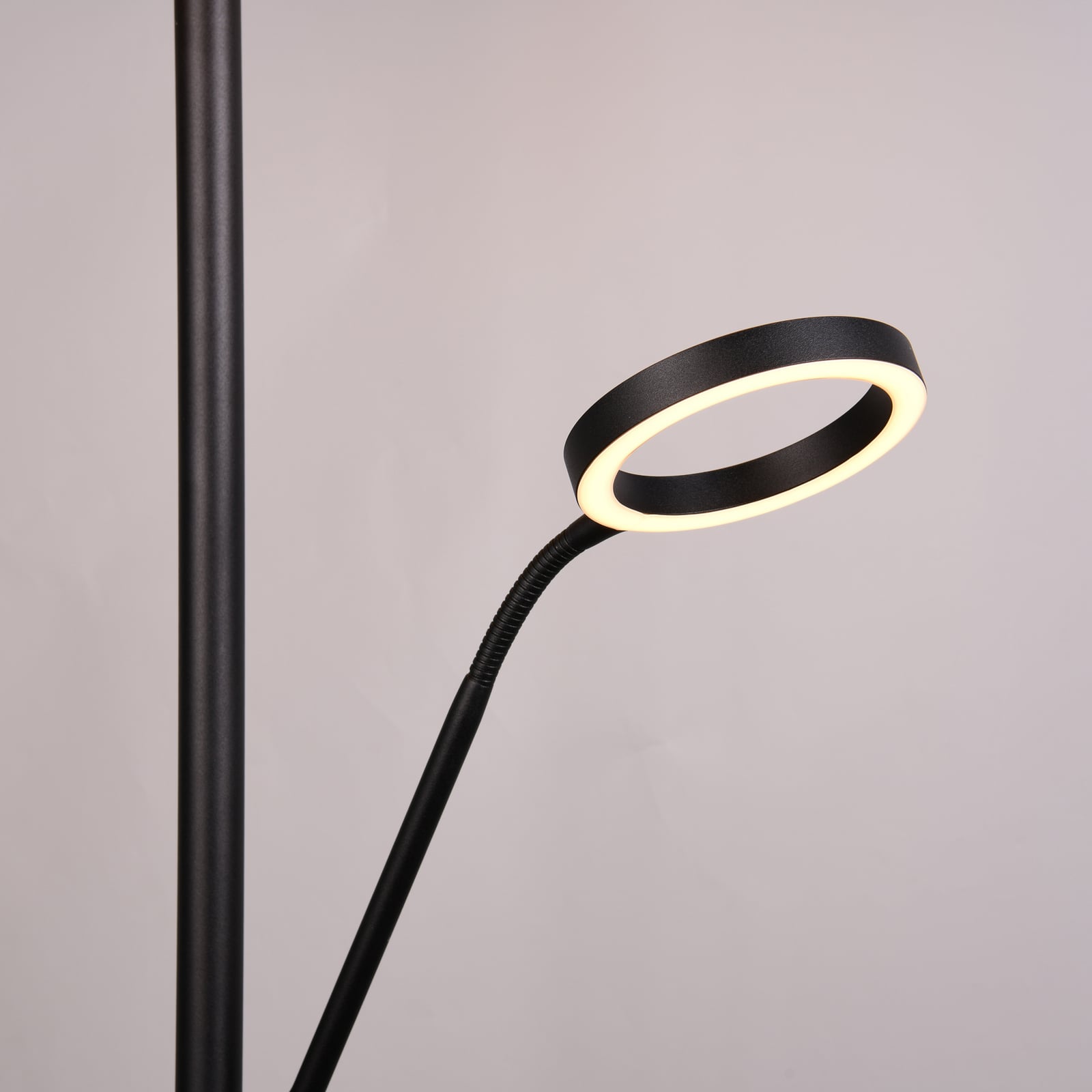 LED gulvlampe Willis med leselys CCT dimbar svart 180 cm fleksibelt leselys