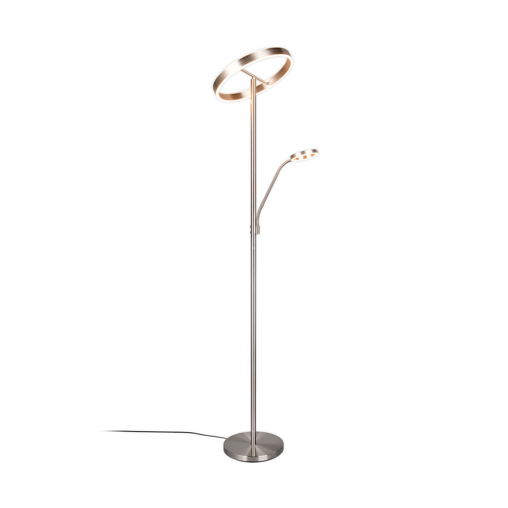 LED-gulvlampe Willis matt nikkel bakside