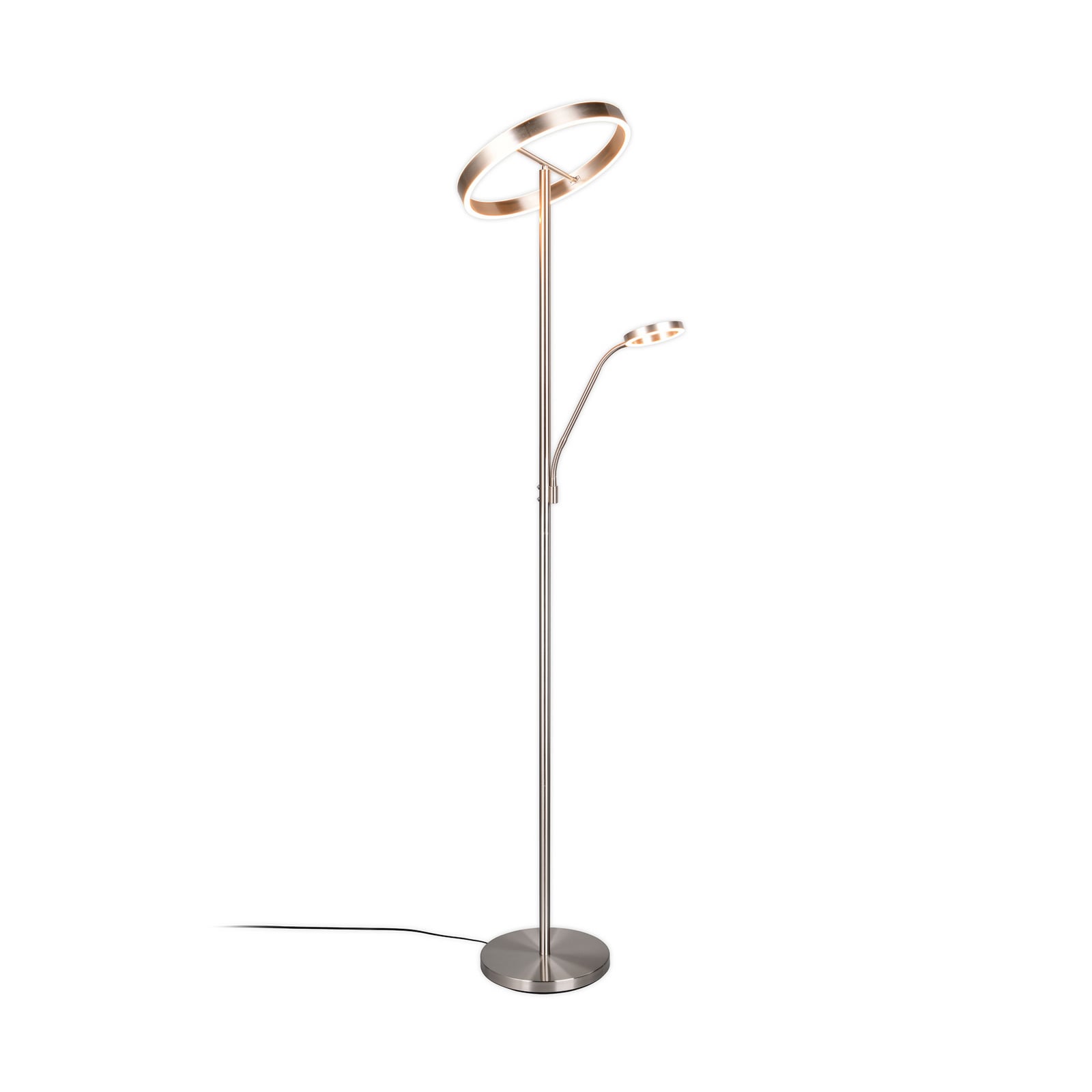 LED-gulvlampe Willis matt nikkel bakside