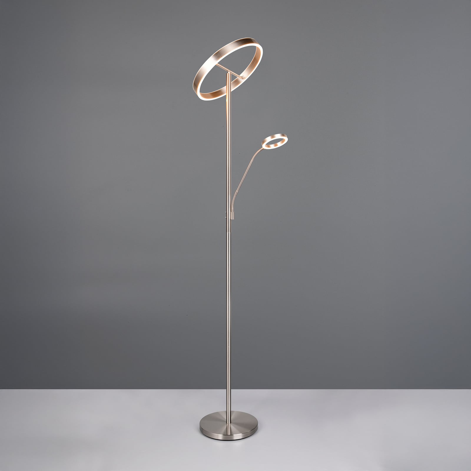 LED-gulvlampe Willis matt nikkel detalj av leselys