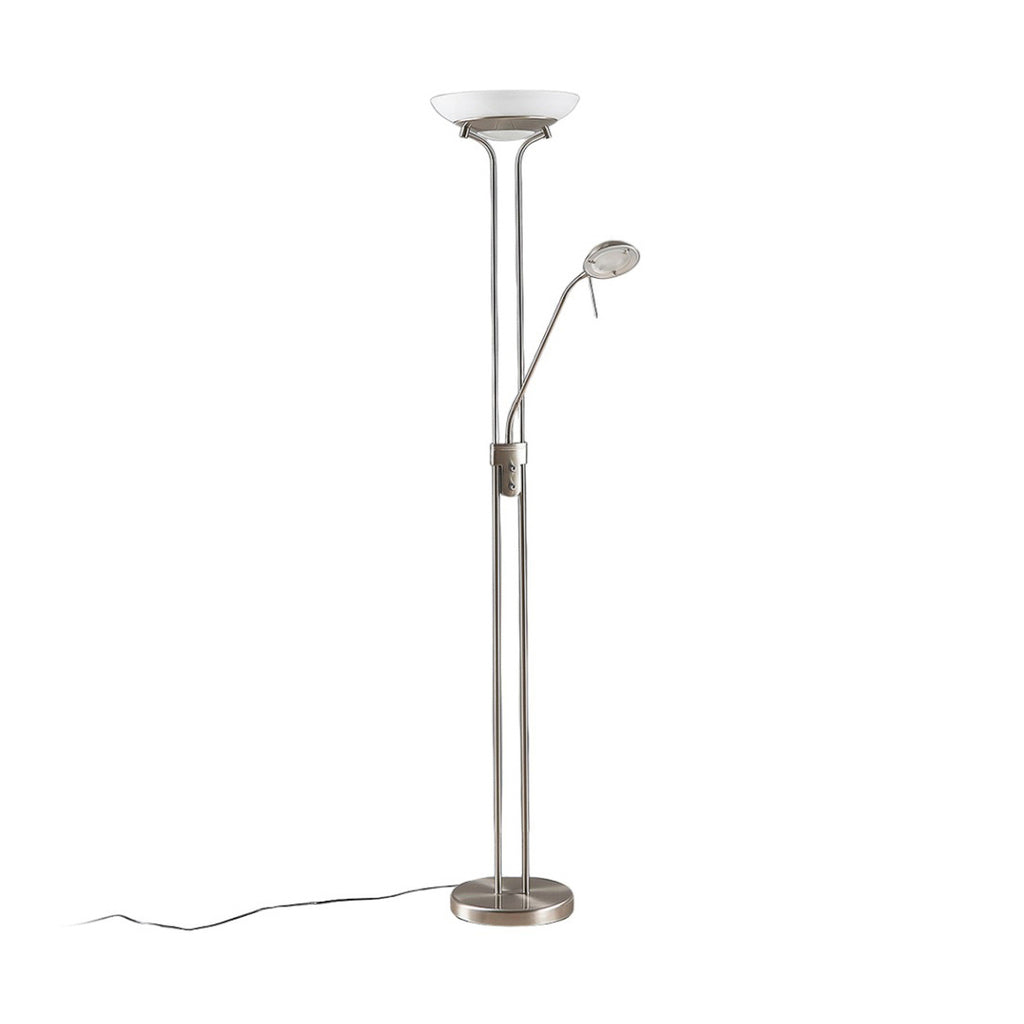 Nærbilde av alabastermønstret glass på LED gulvlampe Yveta