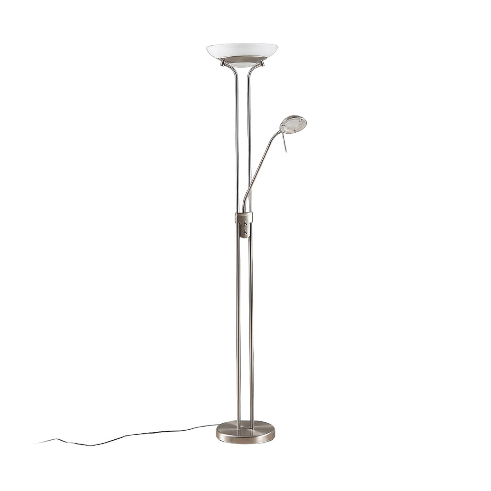 Nærbilde av alabastermønstret glass på LED gulvlampe Yveta