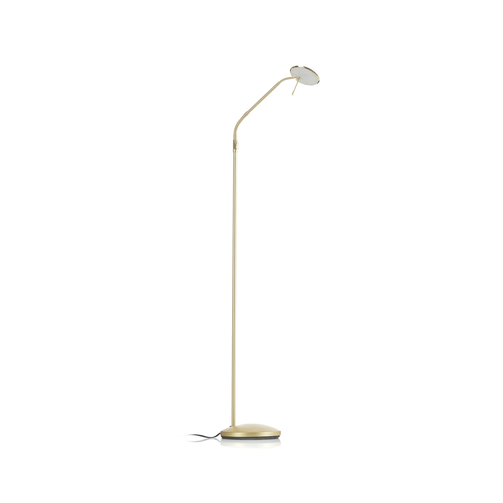 LED gulvlampe Zenit dimbar matt messing 150 cm detalj av lampearm