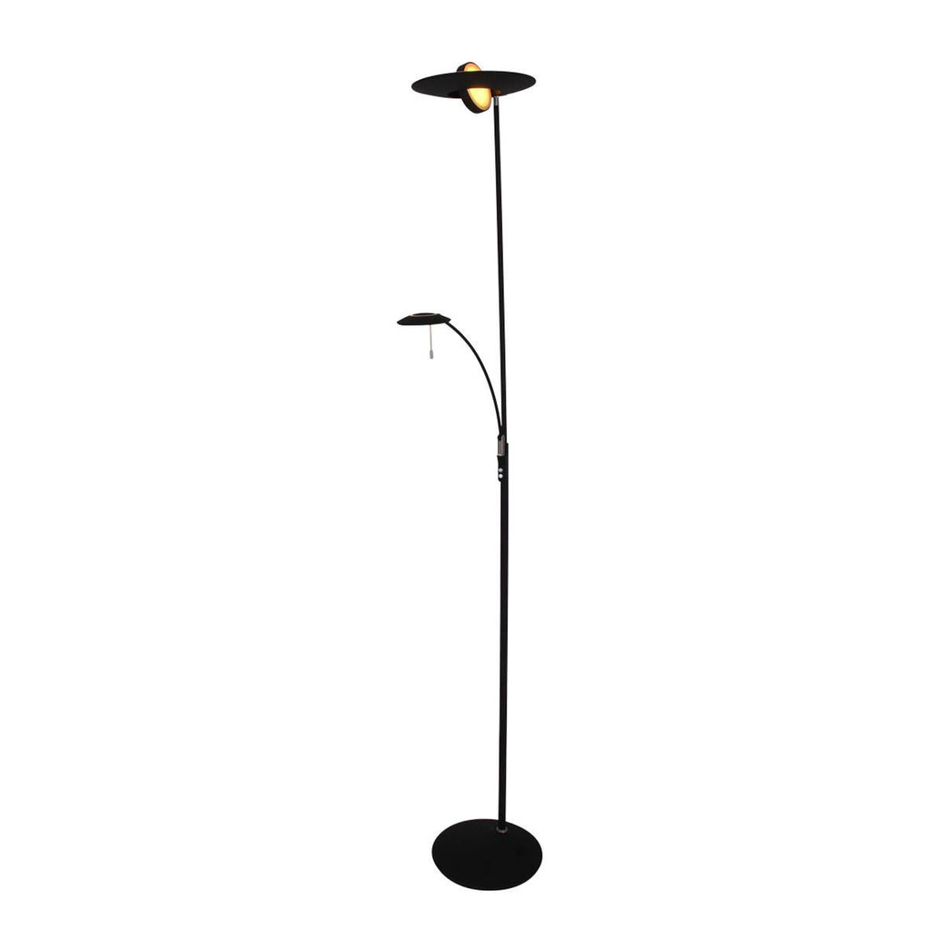 LED gulvlampe Zenith med leselampe CCT dimbar svart 185 cm montert i rom