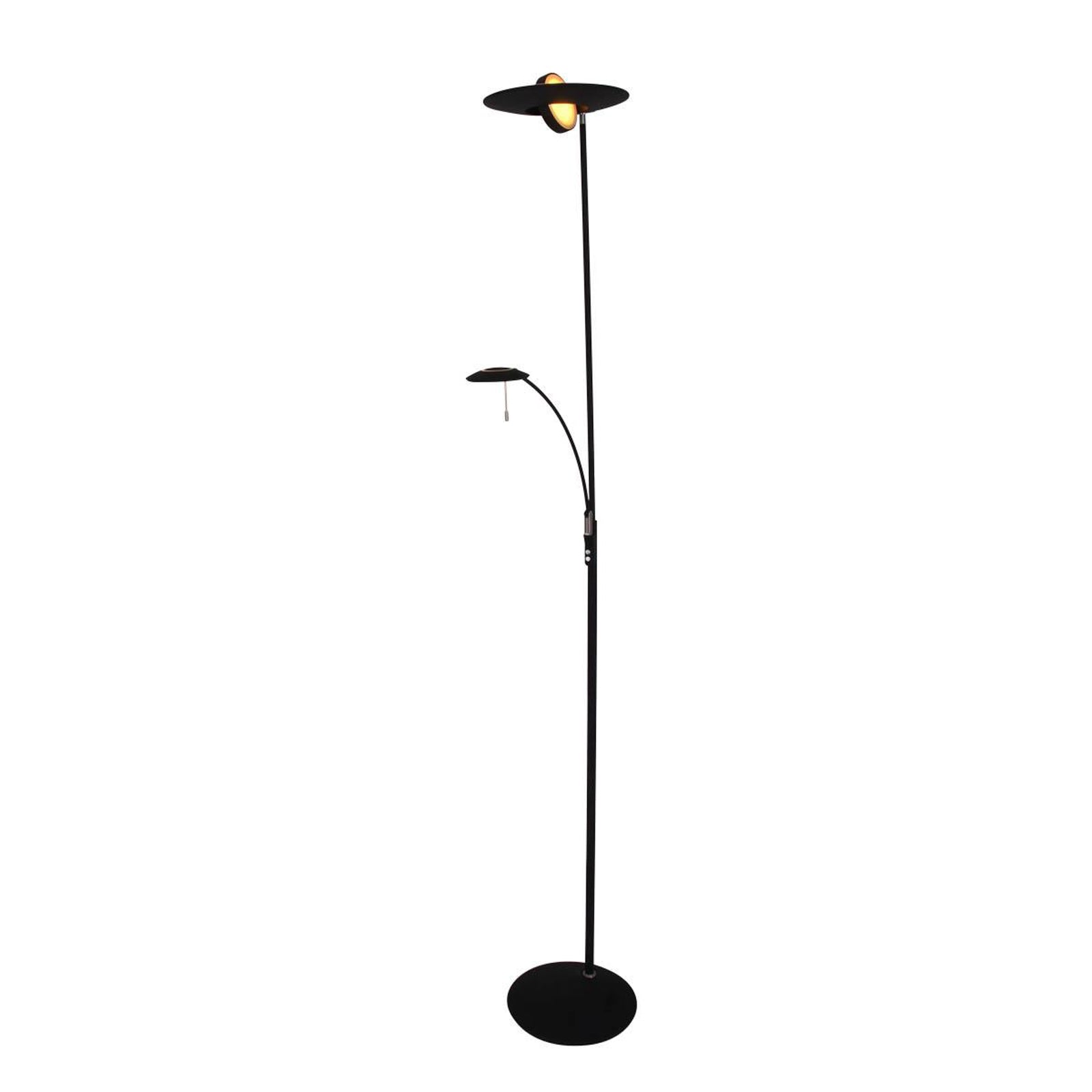 LED gulvlampe Zenith med leselampe CCT dimbar svart 185 cm montert i rom