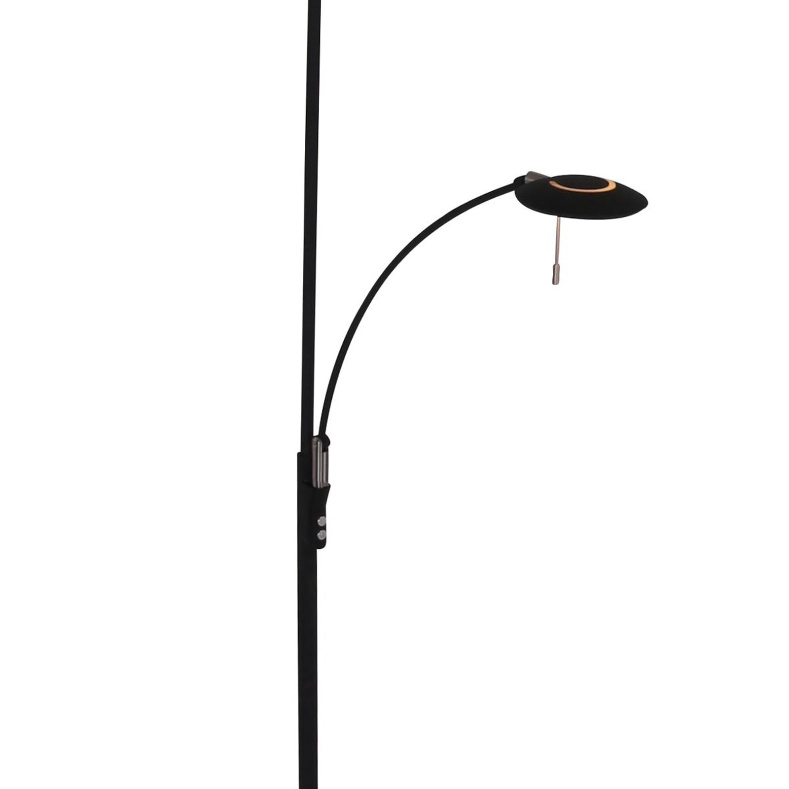 LED gulvlampe Zenith med leselampe CCT dimbar svart 185 cm detalj taklampe