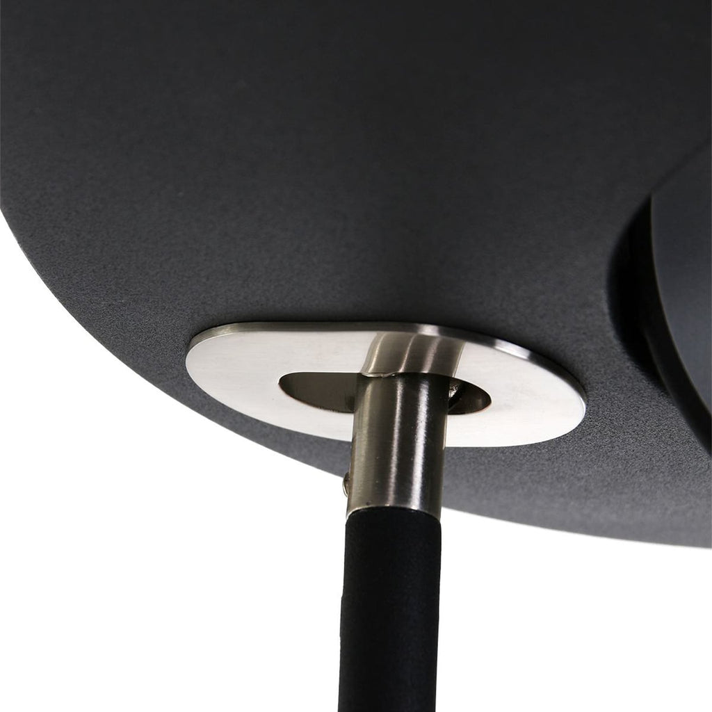 LED gulvlampe Zenith med leselampe CCT dimbar svart 185 cm lys på